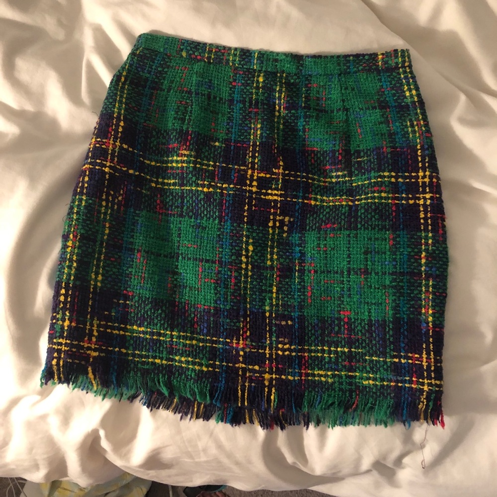multicolor green pencil skirt